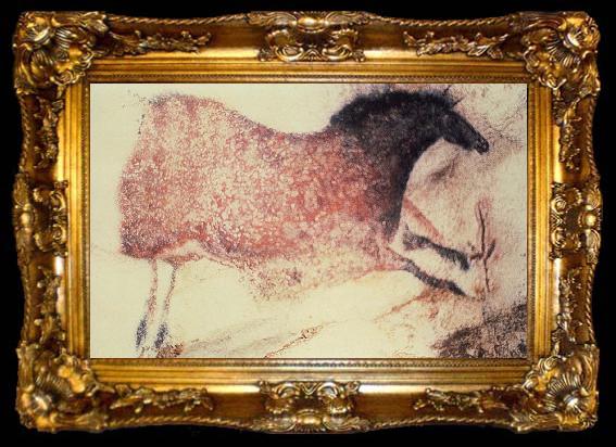 framed  unknow artist Holengmalde of a galloping horse, ta009-2